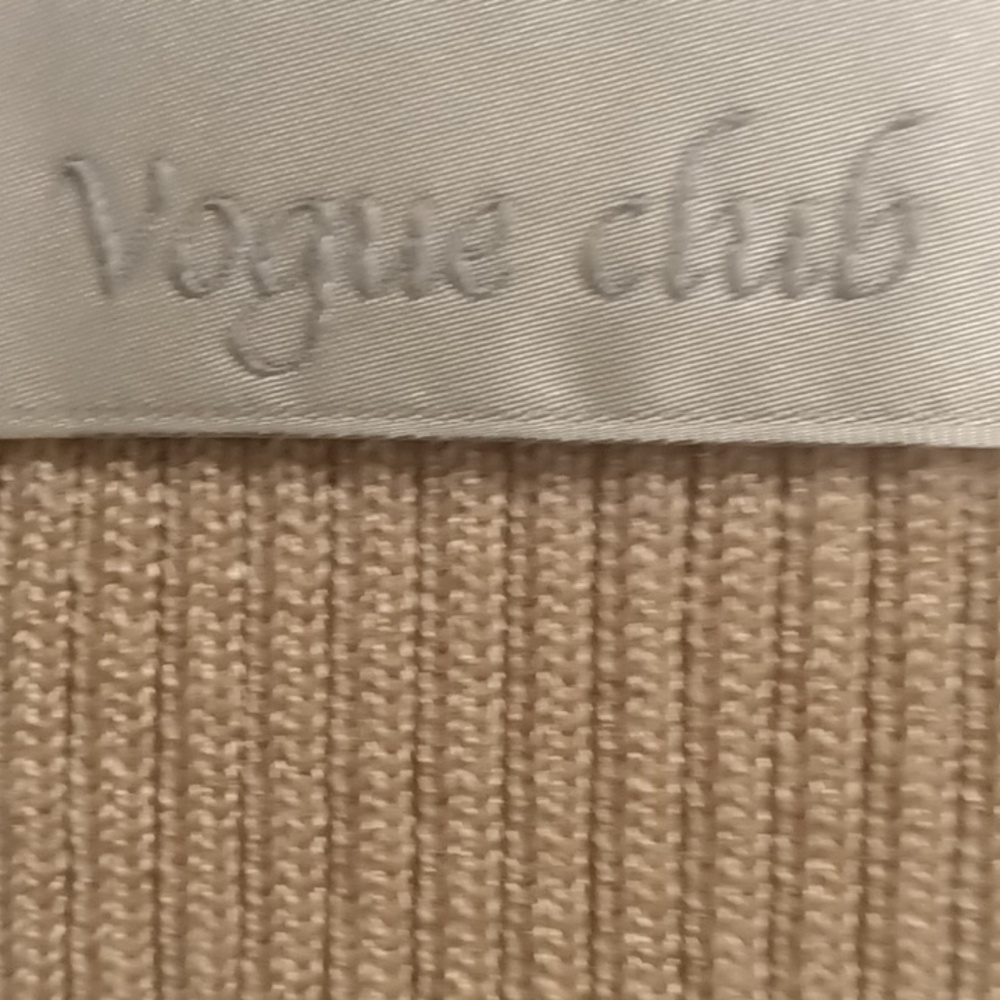 NWT Vogue club rayon blend ribbed blouse/ left-sided tie-up sash/gold grommet LP
